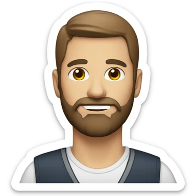 driving teacher with brown eyes with brown hairs and beard sticker