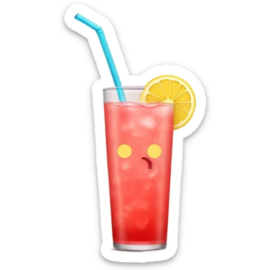red lemonade with a straw sticker