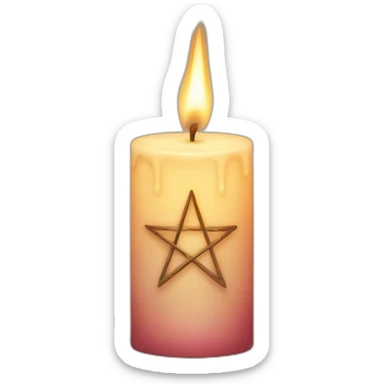 Candle with a pentagram sticker