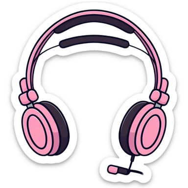 pink gothic headphones sticker