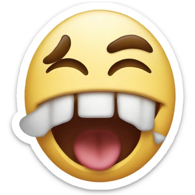 an emoji biting its lip and blushing sticker