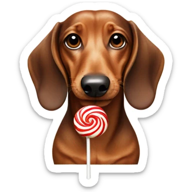 Dachshund with a lollipop  sticker
