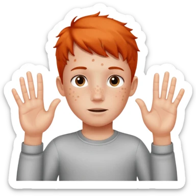 A kid with a little Mark above his head saying six seven with hands with six seven sticker