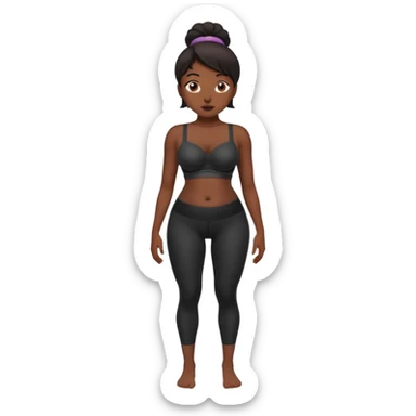 
legging brassière noir gonflé ventre femme sticker