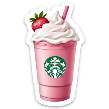 Starbucks drink that is pink with strawberries  sticker