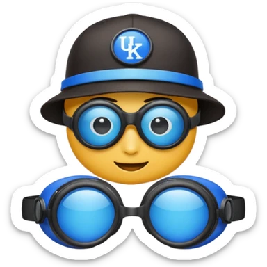 make this emoji with a kentucky hat and three goggles sticker