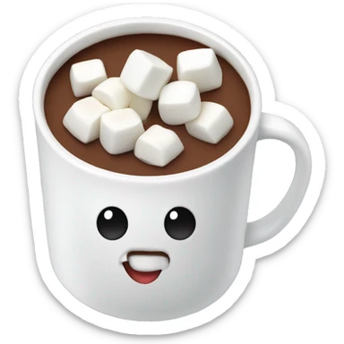 Hot chocolate cup with marshmallows  sticker