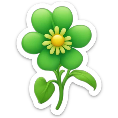 A green flower sticker