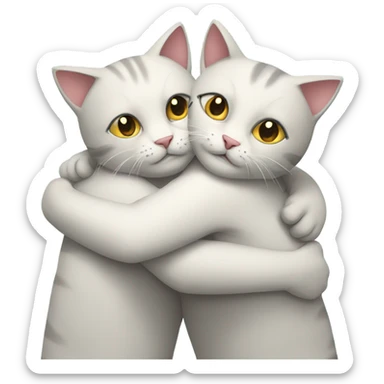 cats hugging sticker