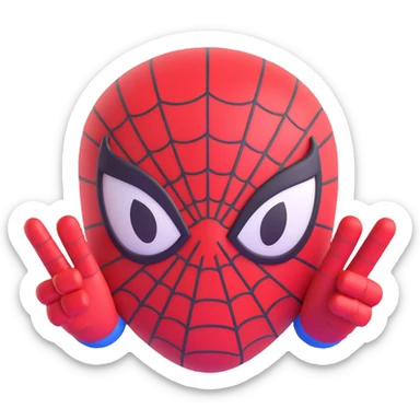 spiderman 3D Microsoft fluent emoji style sticker