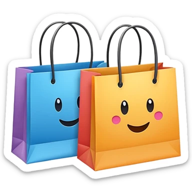 2 beautiful shopping bag sticker