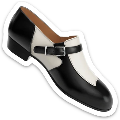 1950s sideways black and white saddle shoe sticker