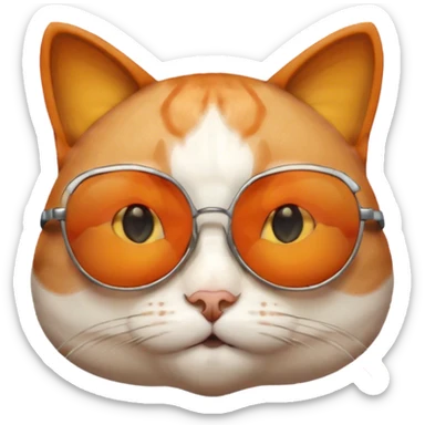 Orange and white cat with sunglasses sticker