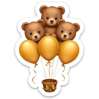 brown Satine bears in balloons  sticker