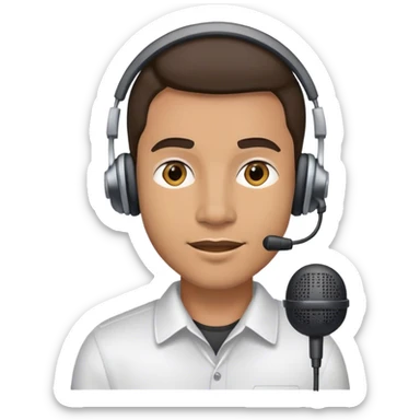 Man wearing a headset mic sticker