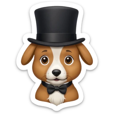 Dog in top hat sticker