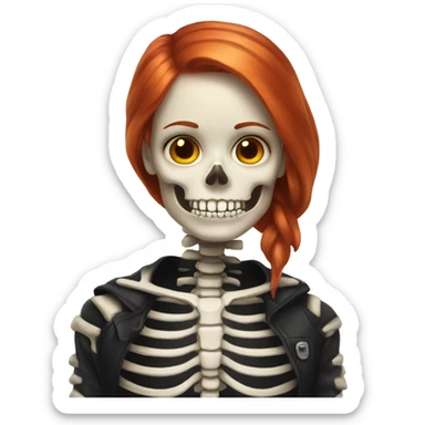 Redhead Skeleton girl sticker