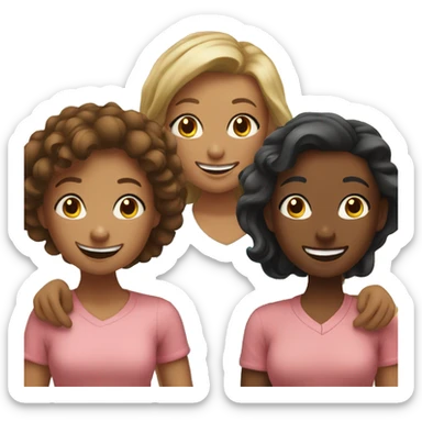 A group of 6 girls happy  sticker