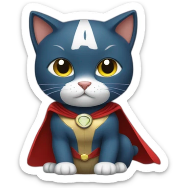 A super hero cat sticker