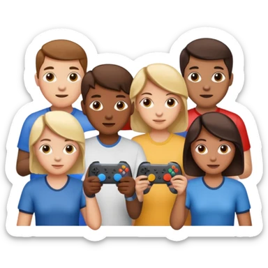 game controller for multiplayer session with people sticker