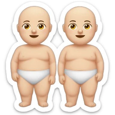 conjoined-twin fatty bald heads sticker