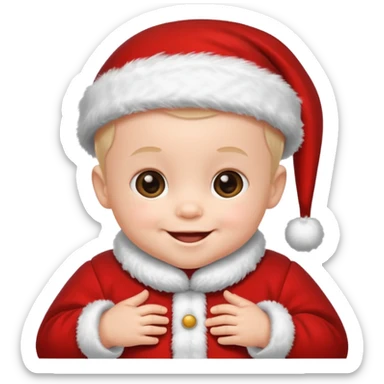 a baby wearing santa clothes sticker