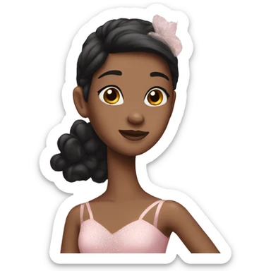 A black haired ballerina  sticker
