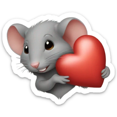 thankful rat heart sticker