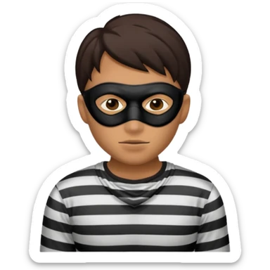 thief, with stripped shirt, facemask, thief mask. sticker