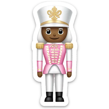 white and baby pink nutcracker sticker