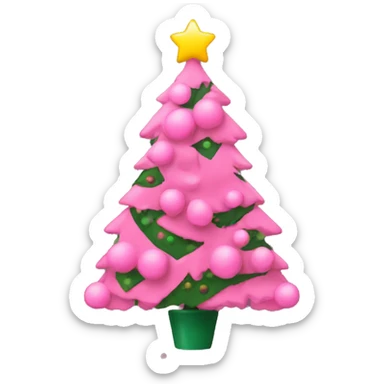 christmas tree with pink decorations sticker