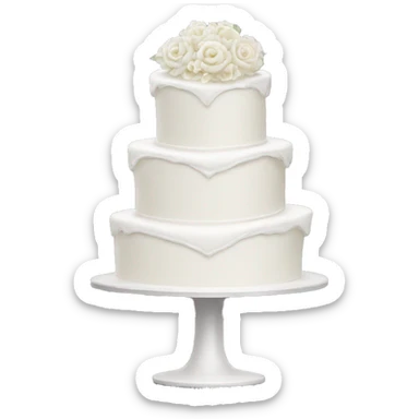 White Wedding cake shaped like heart  sticker