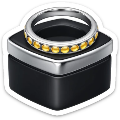 Silver ring in a black box  sticker
