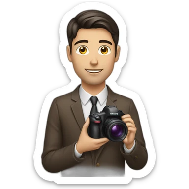 Male Photographer brunette elegant sticker