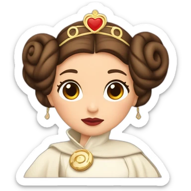 princesa Leia enviando un beso con un corazón sticker