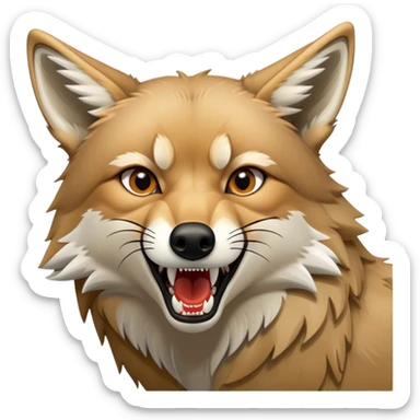 Coyote eating sticker