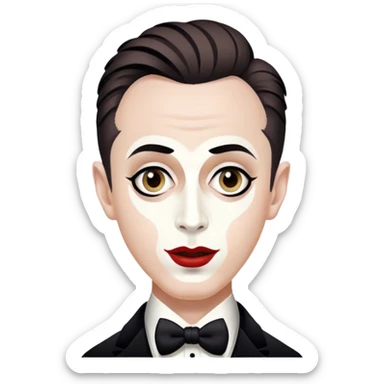 Emce from cabaret alen cumming white face  sticker