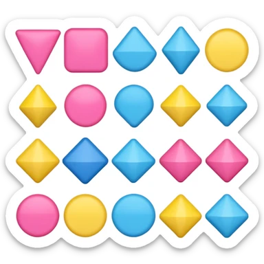 A collection of pink and blue and yellow shapes sticker