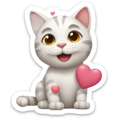 Cats with hearts sticker