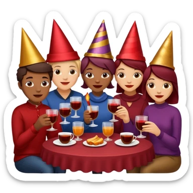 mulled wine party sticker