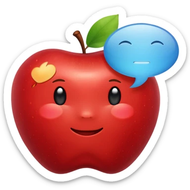 smiling apple with speech bubble saying 25% air sticker