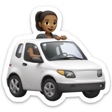 Electric Car with girl in it sticker