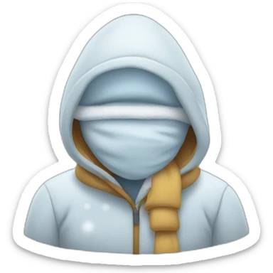 person who is cold with snow  sticker