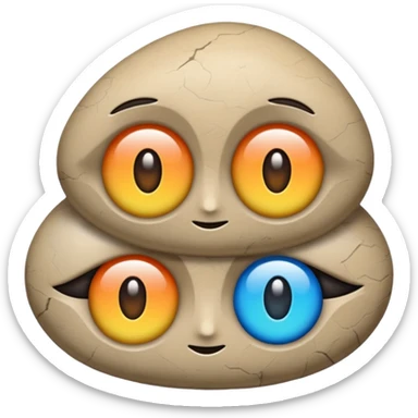 Emoji eyes stone spin multicolore sticker