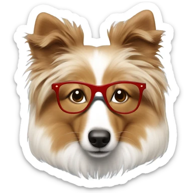 shetland sheepdog with cool glasses sticker