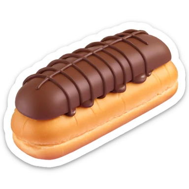 eclair pastry with chocolate on top sticker
