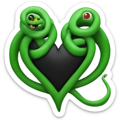 Black and Green heart with a snake for reputation sticker