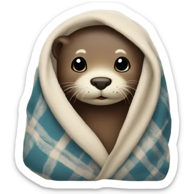 Otter in blanket sticker