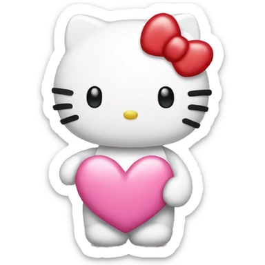 hello kitty with heart sticker