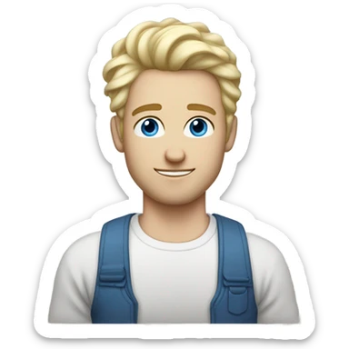 full body light curl blonde 30yo man blue eyed pale skin sticker